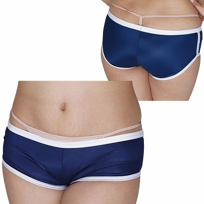 光沢ストレッチ体操服　ホットパンツ　ネイビー（コスチューム）