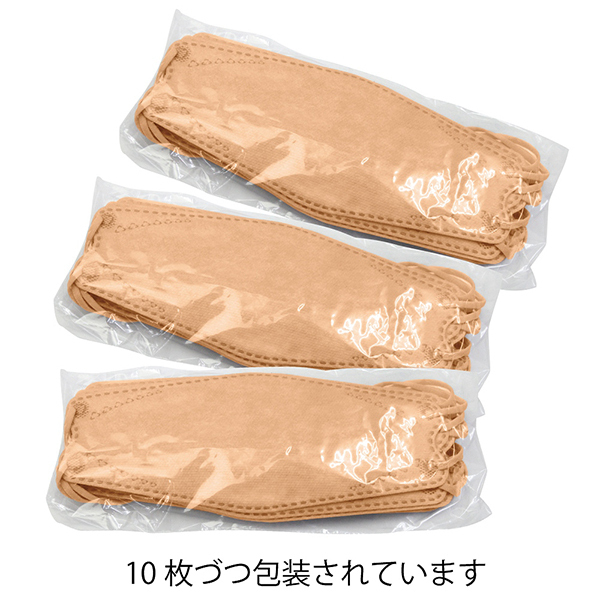 四層不織布立体マスク　３０枚入り　（アプリコット）